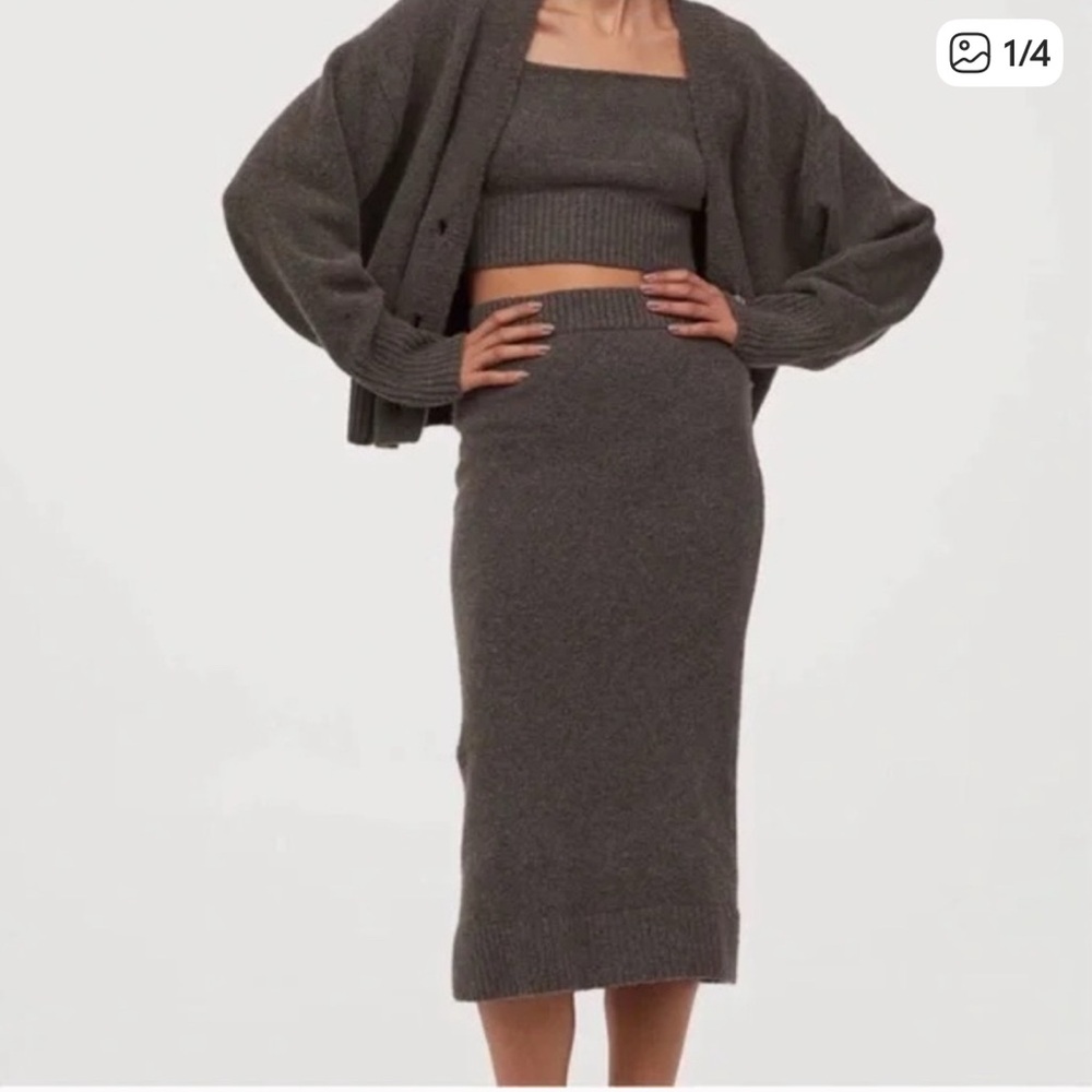 H&M 3 pc Skirt Top Sweater Set XS S
